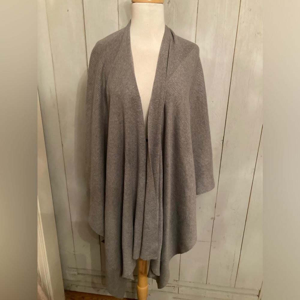 J Jill Waterfall Cardigan Sweater Open Grey Women's One‎ Size L/XL